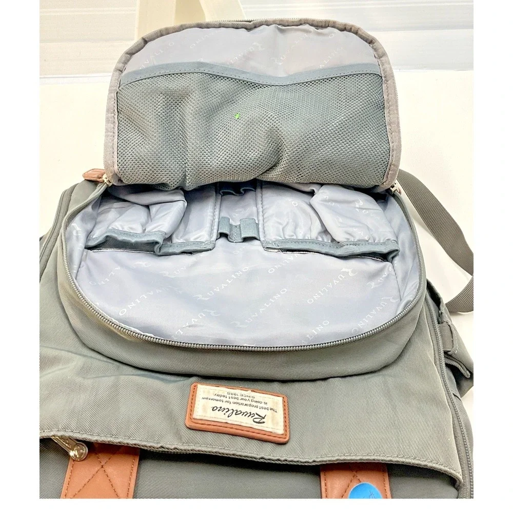 RUVALINO Diaper Bag Backpack Gray‎ Large with Changing Pad